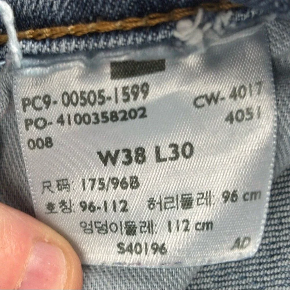 Levis Mens 505 Jeans 100% Cotton Blue Denim Jeans Size W38 L30